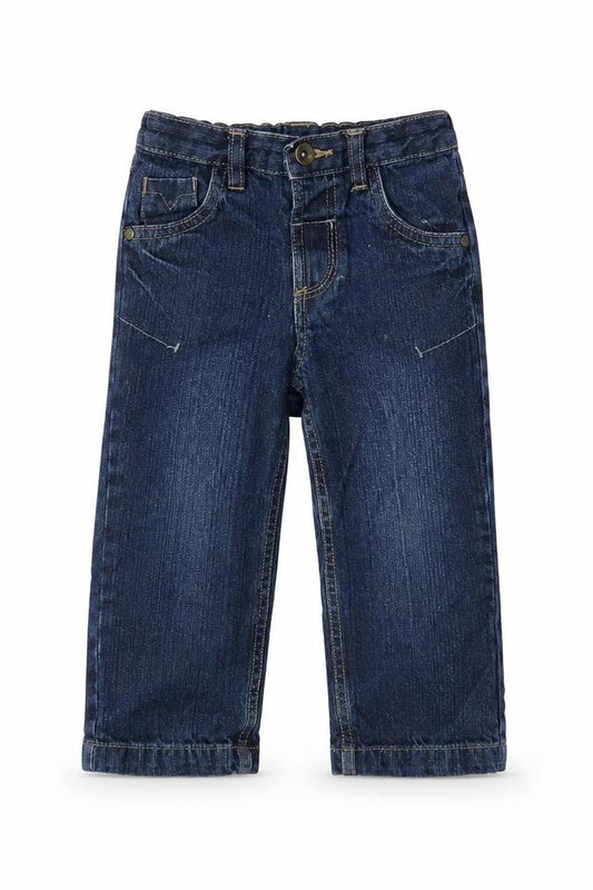 TU Girls Blue Cotton Capri Jeans Size 18-24 Months Button - Waist 18In-Inside Leg 13In.