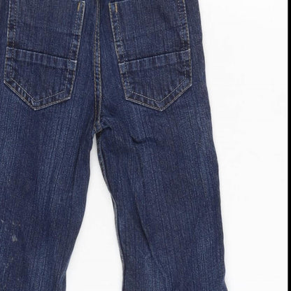 TU Girls Blue Cotton Capri Jeans Size 18-24 Months Button - Waist 18In-Inside Leg 13In.