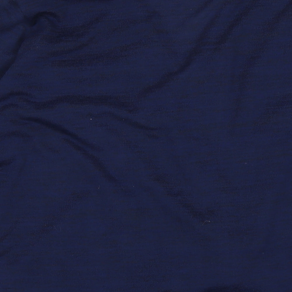 Individual Womens Blue V-Neck Polyester Pullover Jumper Size L