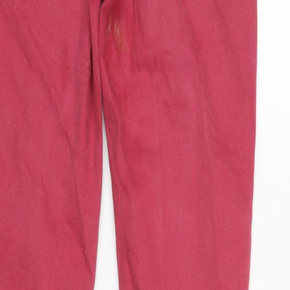 Classic Womens Red Cotton Straight Jeans Size 28 in L31.5 in Regular Zip