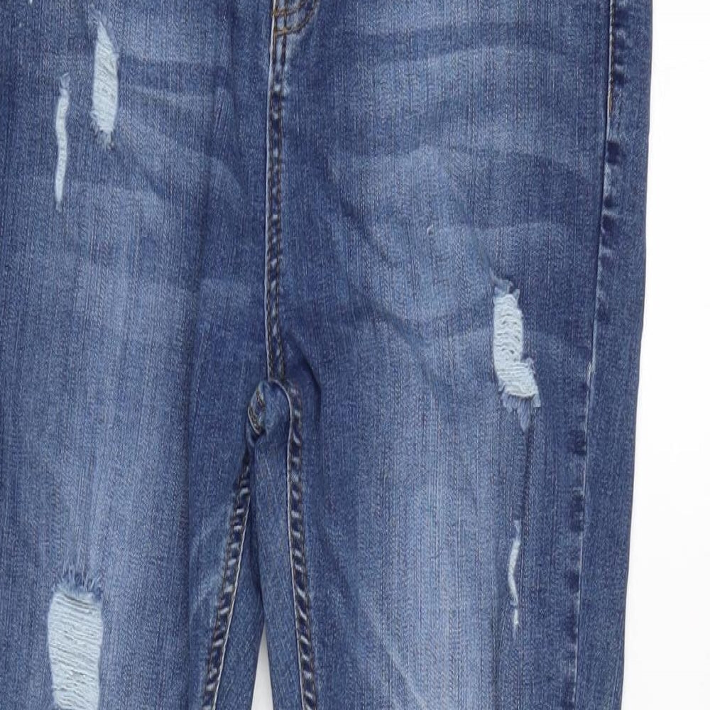 Hera London Mens Blue Cotton Blend Tapered Jeans Size 30 in L25 in Regular Zip