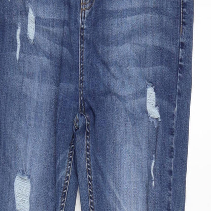 Hera London Mens Blue Cotton Blend Tapered Jeans Size 30 in L25 in Regular Zip