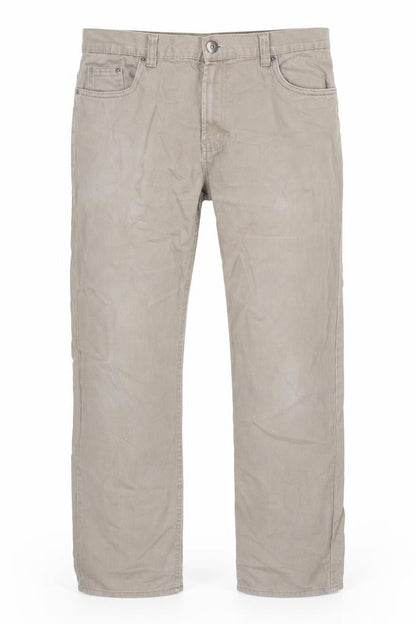 Mens UK Size 33 in Denim & Co. Regular Fit Straight Beige Jeans