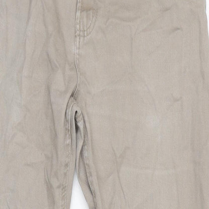 Denim & Co. Mens Beige Cotton Straight Jeans Size 33 in L32 in Regular Zip