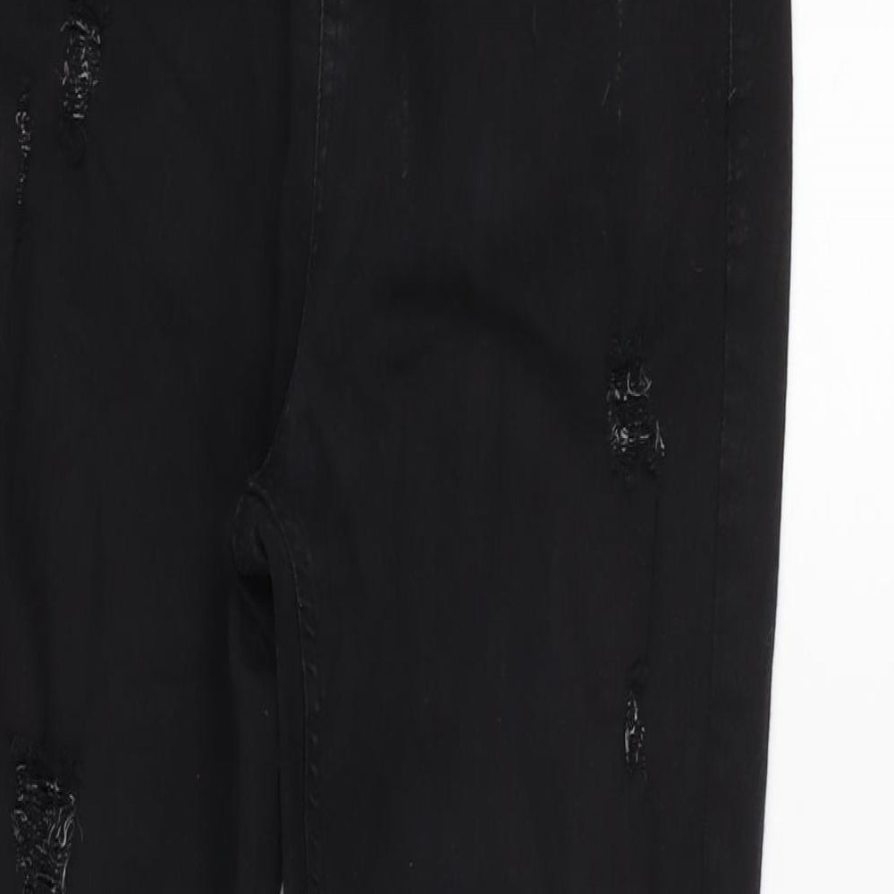 Hera London Mens Black Cotton Blend Tapered Jeans Size 28 in L28 in Regular Zip