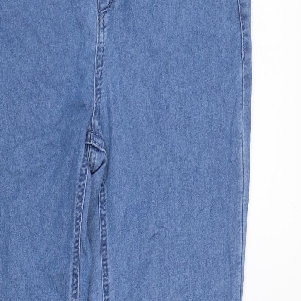 B you Womens Blue Cotton Tapered Jeans Size 8 L28 in Regular Zip