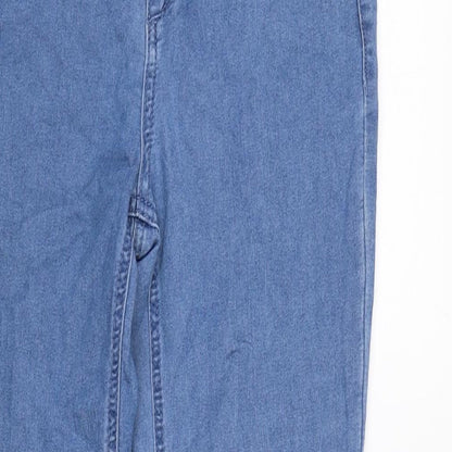 B you Womens Blue Cotton Tapered Jeans Size 8 L28 in Regular Zip