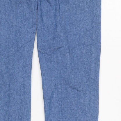 B you Womens Blue Cotton Tapered Jeans Size 8 L28 in Regular Zip