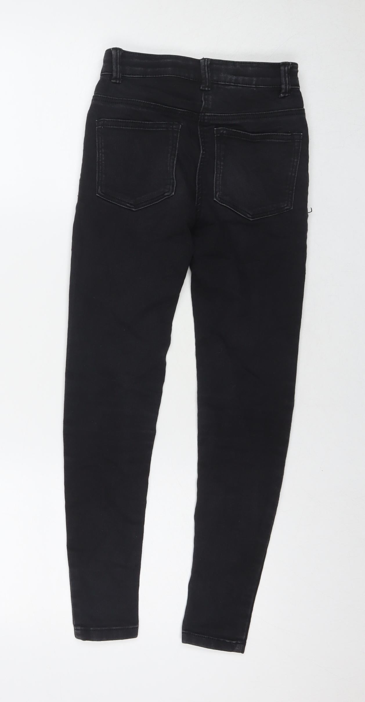 TU Girls Black Cotton Skinny Jeans Size 10 Years L24 in Regular Zip