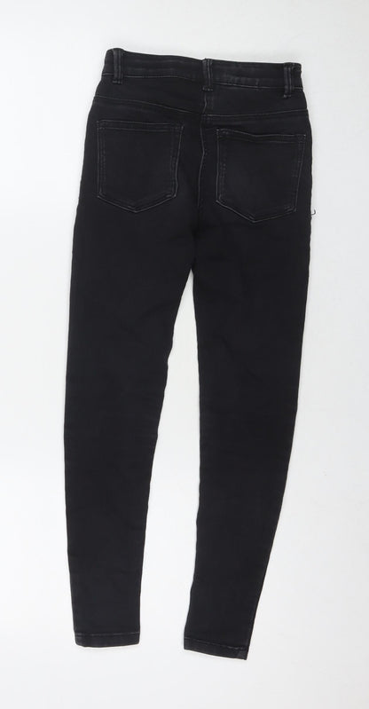 TU Girls Black Cotton Skinny Jeans Size 10 Years L24 in Regular Zip