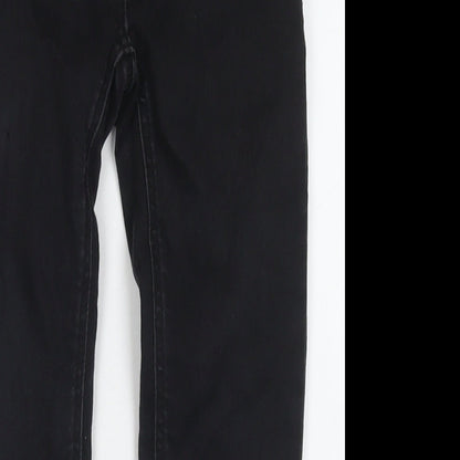 TU Girls Black Cotton Skinny Jeans Size 10 Years L24 in Regular Zip