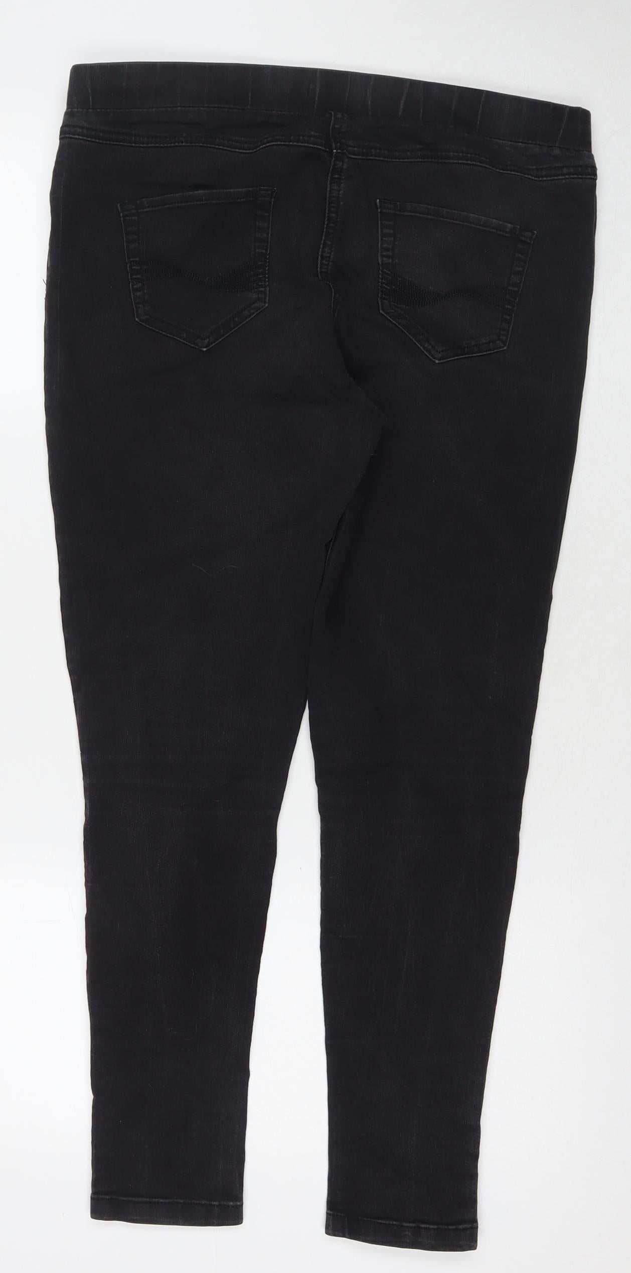 TU Womens Black Cotton Jegging Jeans Size 14 L26 in Regular