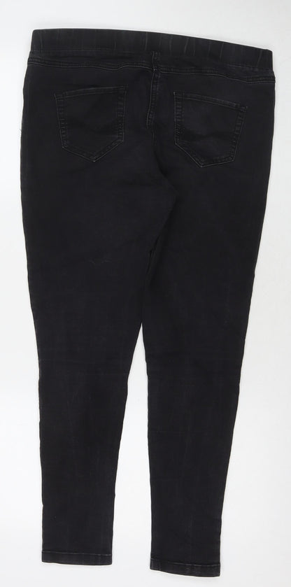 TU Womens Black Cotton Jegging Jeans Size 14 L26 in Regular