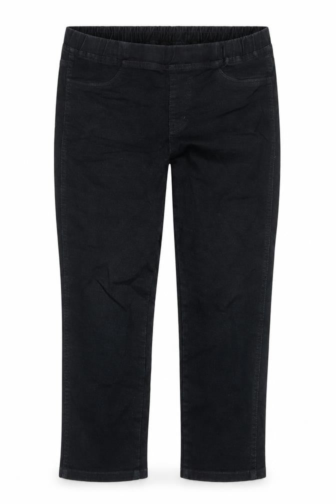 Womens UK Size M Uniqlo Regular Fit Capri Black Jeans