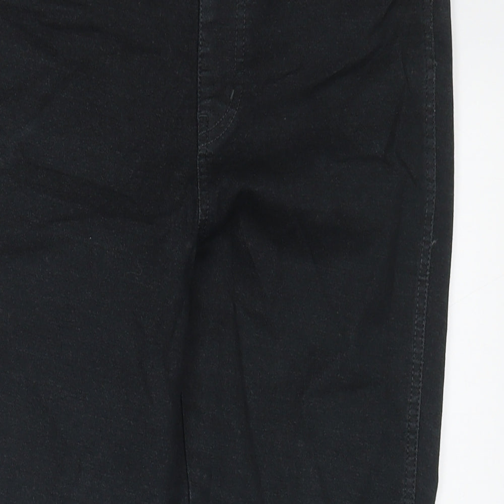 Uniqlo Womens Black Cotton Capri Jeans Size M L21 in Regular Drawstring