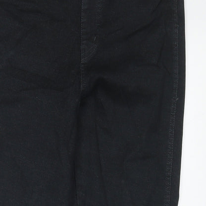 Uniqlo Womens Black Cotton Capri Jeans Size M L21 in Regular Drawstring