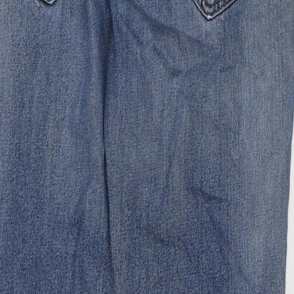 ACW85 Womens Blue Cotton Straight Jeans Size 38 in L32 in Regular Zip