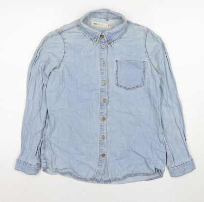 Womens UK Size 6 ASOS Blue Basic Button-Up