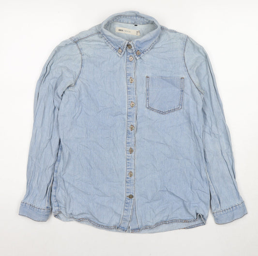 Womens UK Size 6 ASOS Blue Basic Button-Up