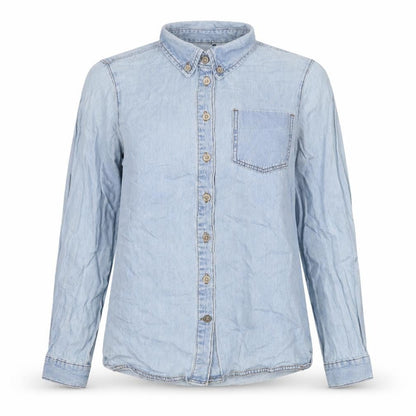Womens UK Size 6 ASOS Blue Basic Button-Up
