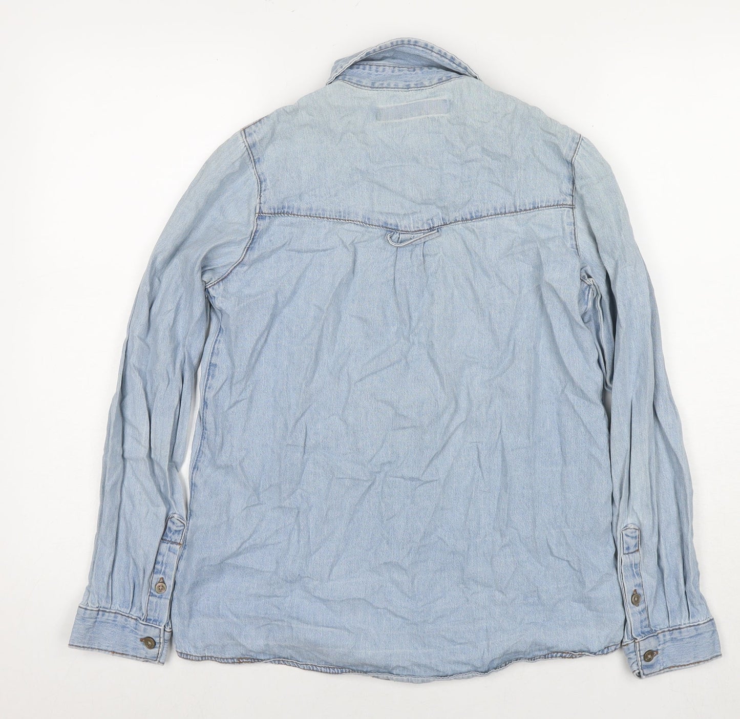 Womens UK Size 6 ASOS Blue Basic Button-Up