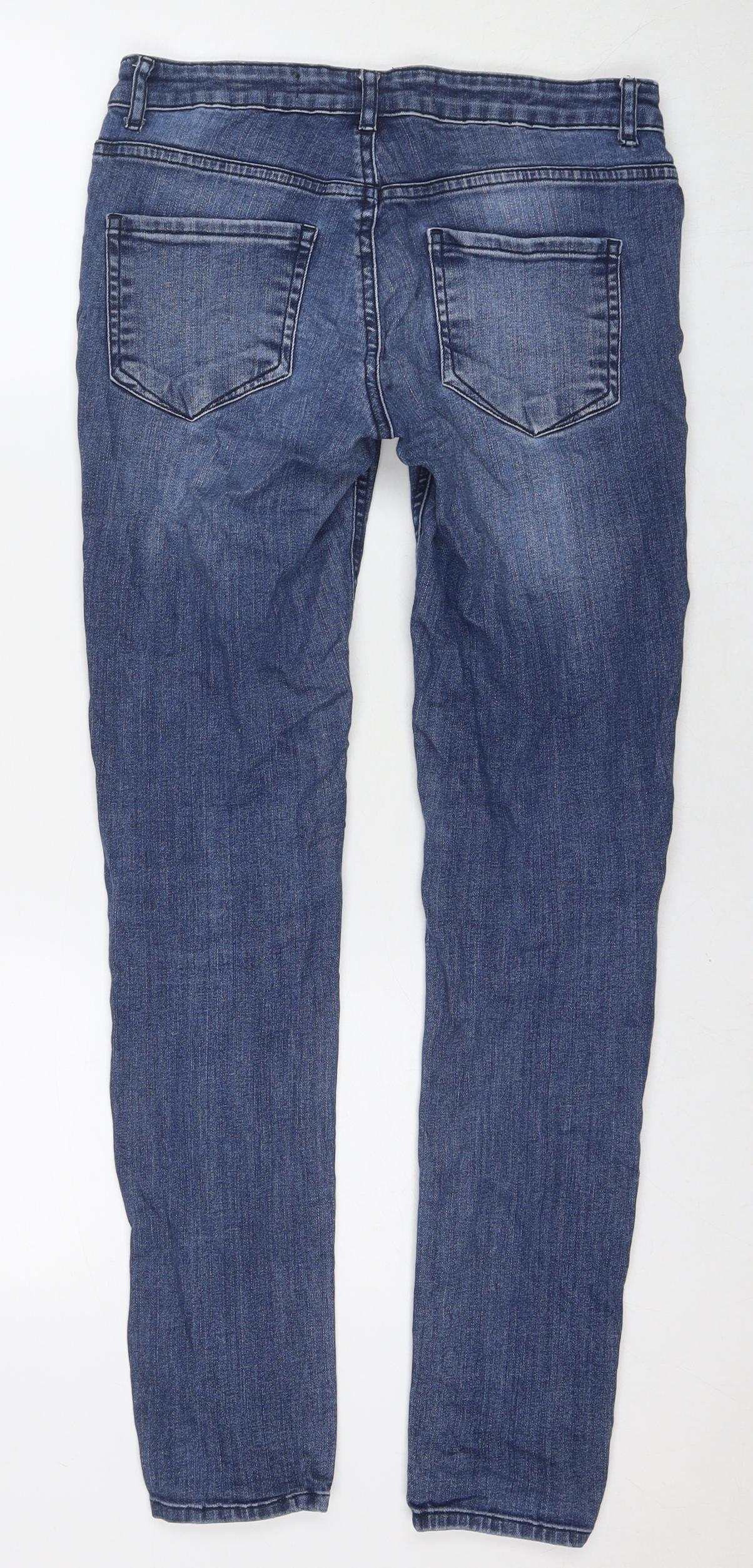 Denim & Co. Womens Blue Cotton Skinny Jeans Size 8 L29 in Regular Zip
