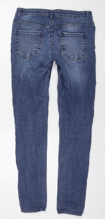 Denim & Co. Womens Blue Cotton Skinny Jeans Size 8 L29 in Regular Zip