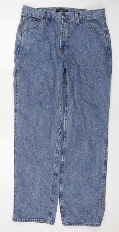 FOREVER 21 Mens Blue Cotton Straight Jeans Size 33 in L32 in Regular Zip