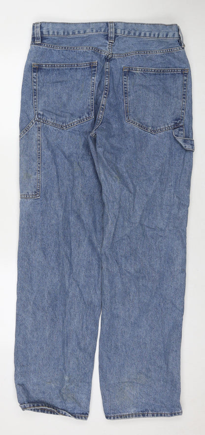FOREVER 21 Mens Blue Cotton Straight Jeans Size 33 in L32 in Regular Zip