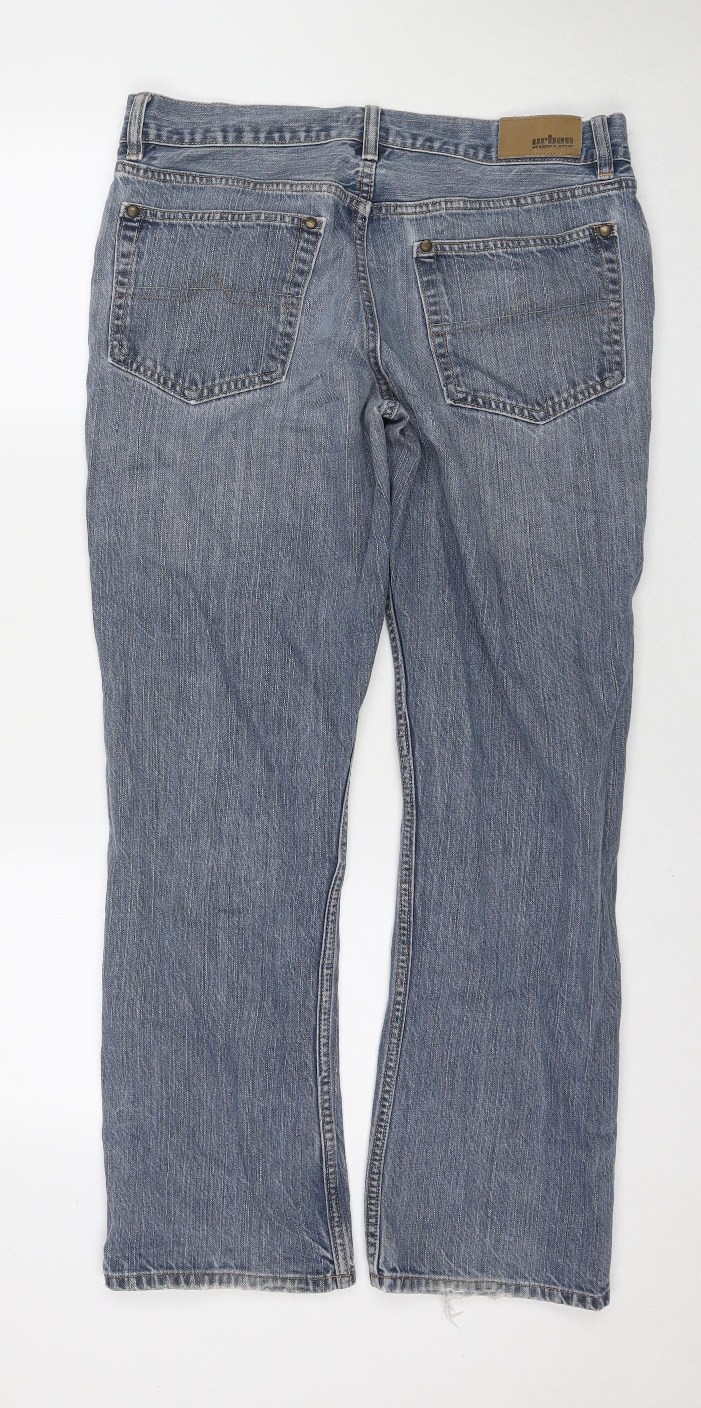 Urban Pipeline Mens Black Cotton Bootcut Jeans Size 33 in L32 in Regular Zip