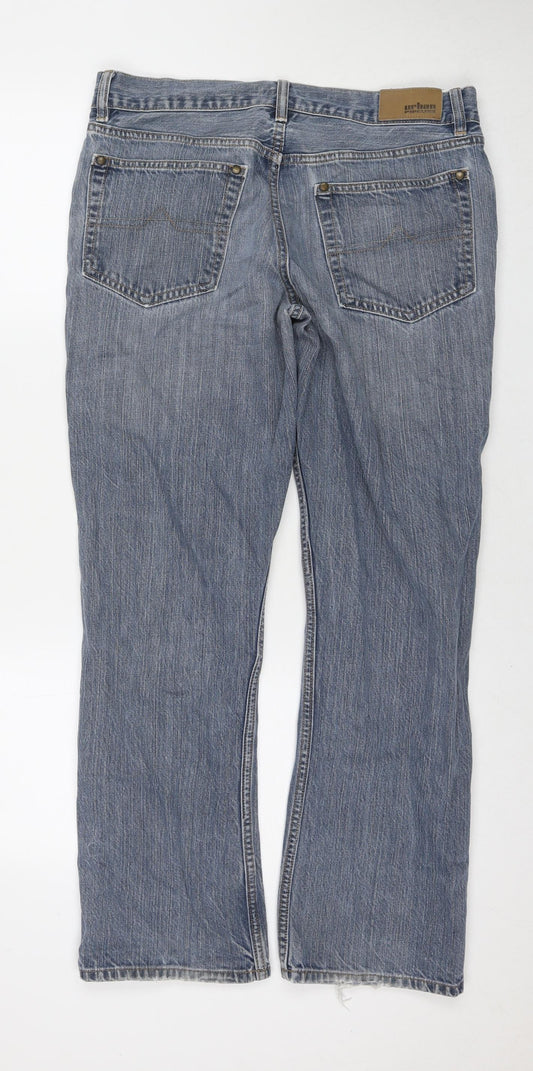 Urban Pipeline Mens Black Cotton Bootcut Jeans Size 33 in L32 in Regular Zip