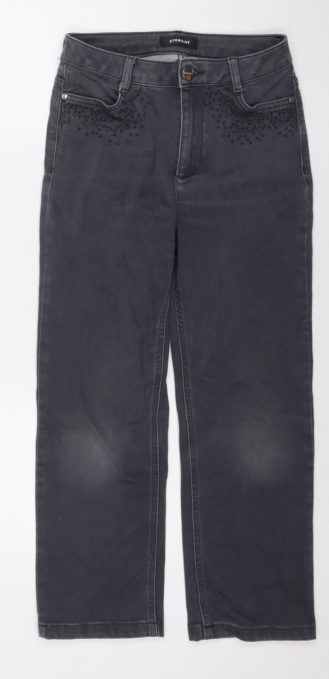 Womens UK Size 8 Marks and Spencer Regular Fit Straight Grey Jeans