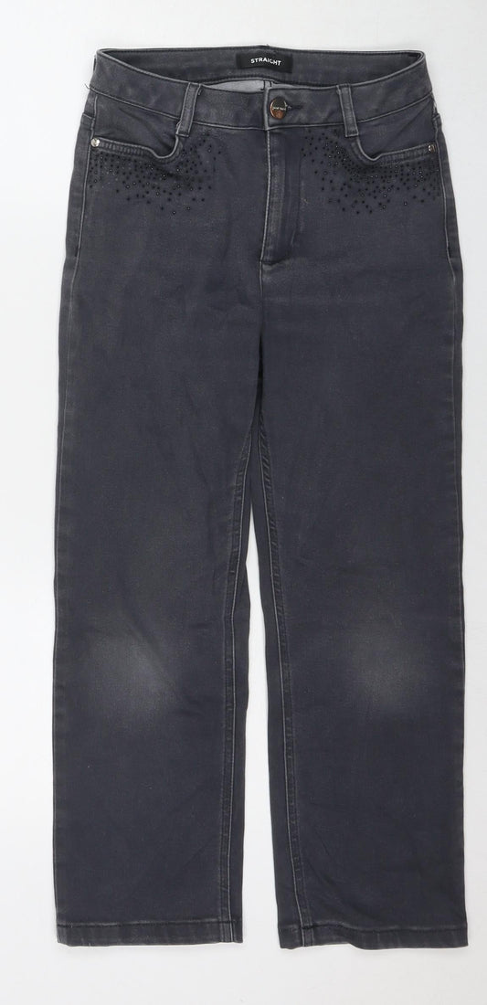 Womens UK Size 8 Marks and Spencer Regular Fit Straight Grey Jeans