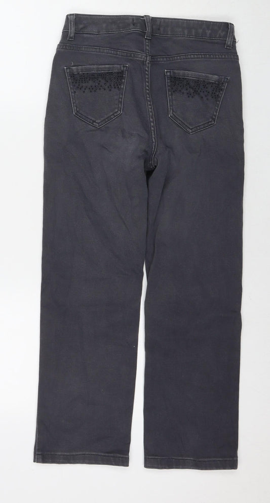 Womens UK Size 8 Marks and Spencer Regular Fit Straight Grey Jeans
