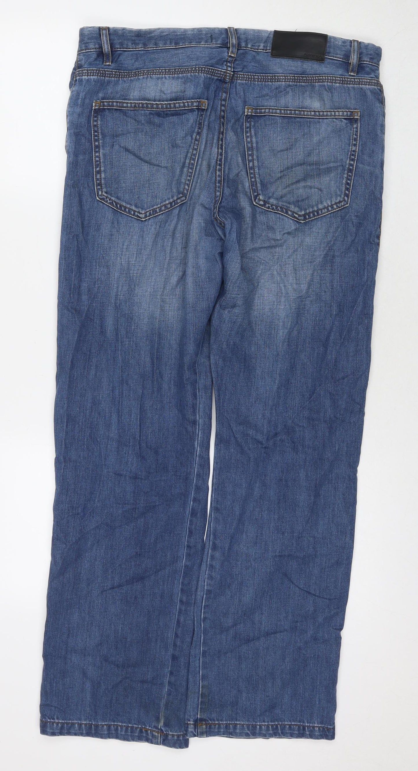 Autograph Womens Blue Cotton Straight Jeans Size 34 in L31 in Regular Zip