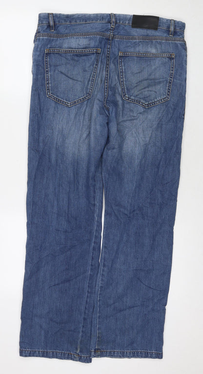 Autograph Womens Blue Cotton Straight Jeans Size 34 in L31 in Regular Zip