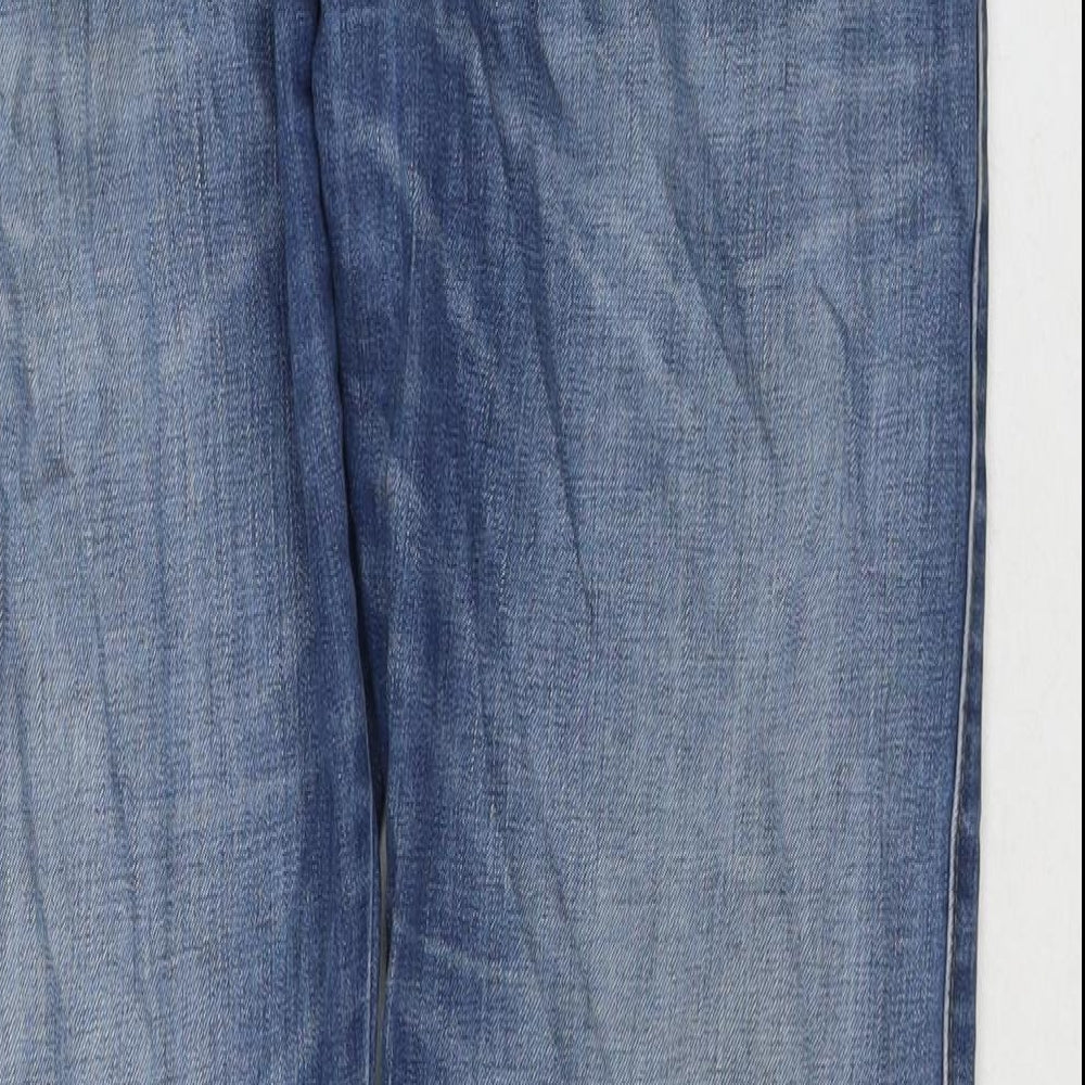 Autograph Womens Blue Cotton Straight Jeans Size 34 in L31 in Regular Zip