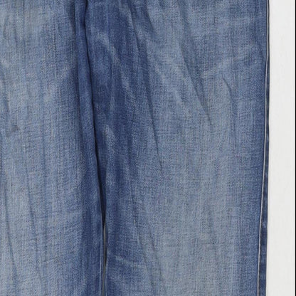 Autograph Womens Blue Cotton Straight Jeans Size 34 in L31 in Regular Zip