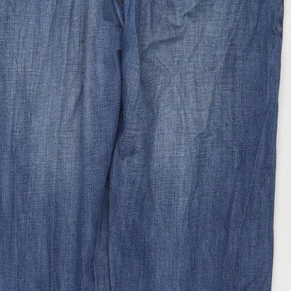 Autograph Womens Blue Cotton Straight Jeans Size 34 in L31 in Regular Zip