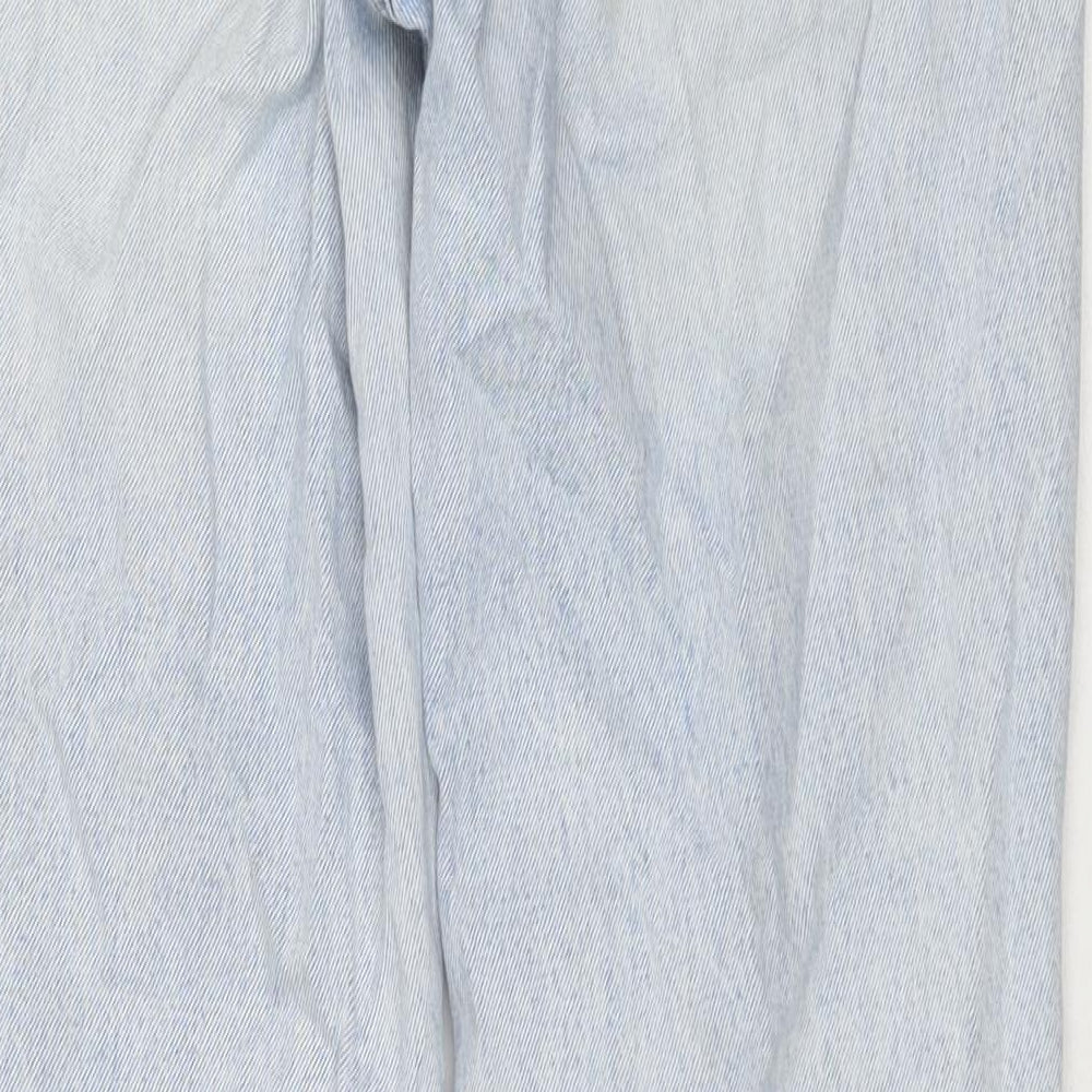 Womens UK Size 10 Stradivarius Regular Fit Wide-Leg Blue Jeans