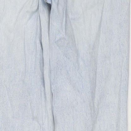 Womens UK Size 10 Stradivarius Regular Fit Wide-Leg Blue Jeans