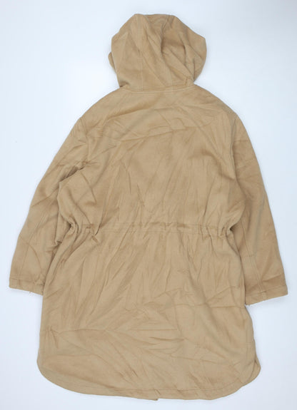 Marks and Spencer Womens Brown Overcoat Coat Size XL Zip