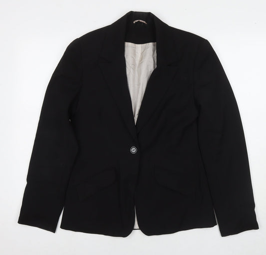 BAY Womens Black Jacket Blazer Size 10 Button