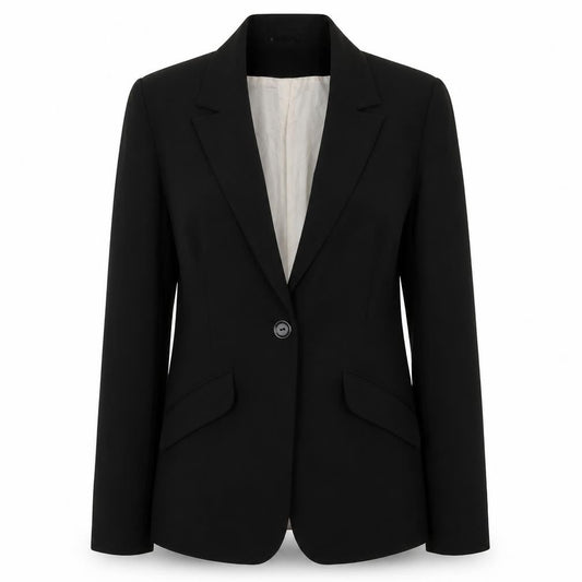 BAY Womens Black Jacket Blazer Size 10 Button