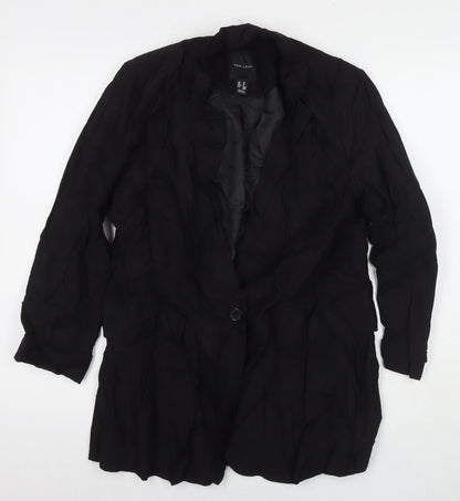 New Look Womens Black Jacket Blazer Size 10 Button