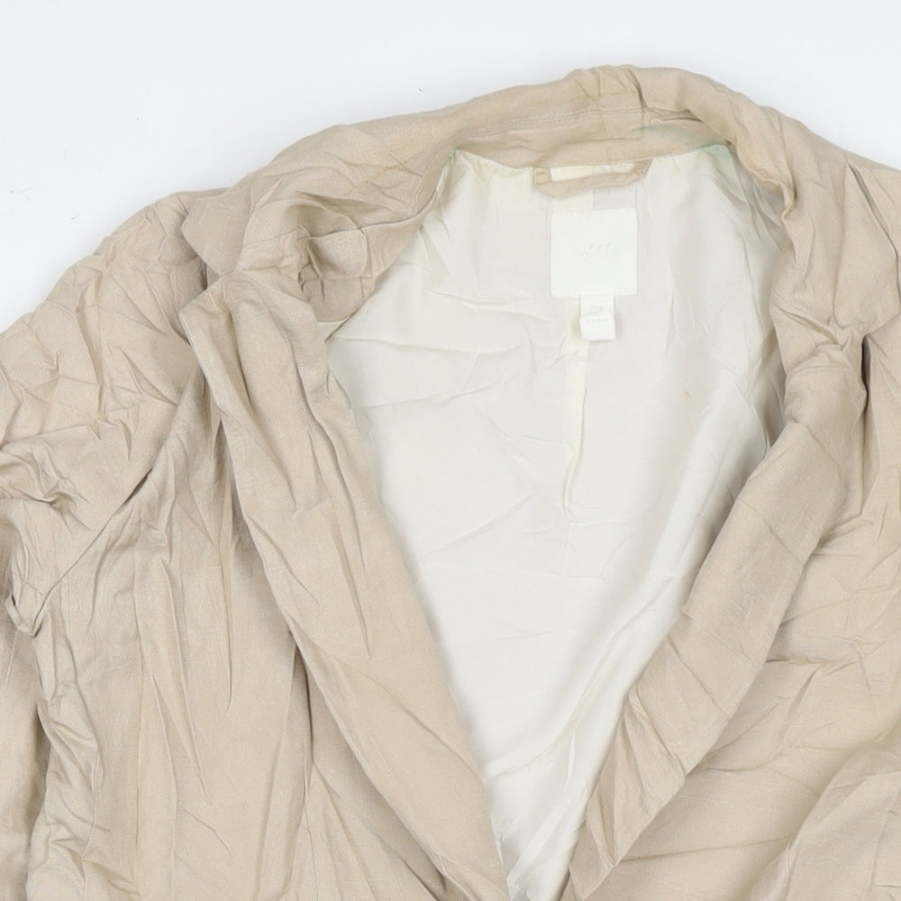 H&M Womens Beige Jacket Blazer Size 8 Zip
