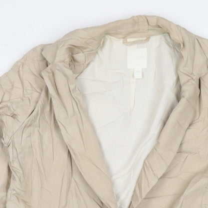 H&M Womens Beige Jacket Blazer Size 8 Zip