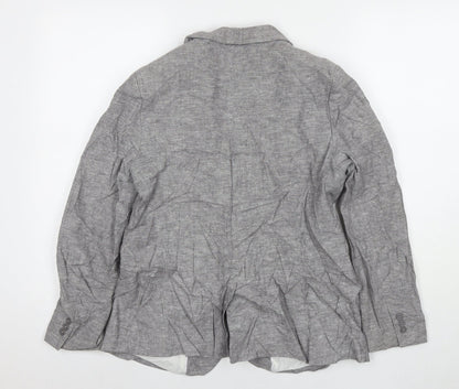 Marks and Spencer Womens Grey Jacket Blazer Size 12 Buckle