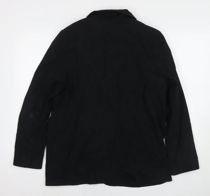 Womens UK Size 14 Marks and Spencer Black Biker Coat