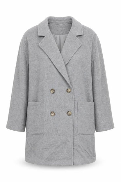 Marks & Spencer Womens Grey Overcoat Coat Size 14 Buckle